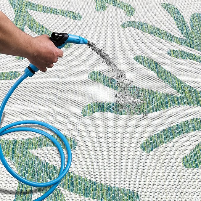 Keen Home Design Terrace Outdoor Area Rug - 8x10 Washable Indoor/Outdoor Rug for Patio, Kitchen, Balcony, Beach, Garden, Deck and Porch, Size: 7'7"x10'