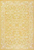 JONATHAN Y Vintage Filigree Indoor Outdoor Area Rug 5X8 Yellow/Cream, Charleston Textured Weave for Backyard, Patio, Porch, Easy-Cleaning, High Traffic, Pet-Friendly, Non-Shedding (SMB106L-5)
