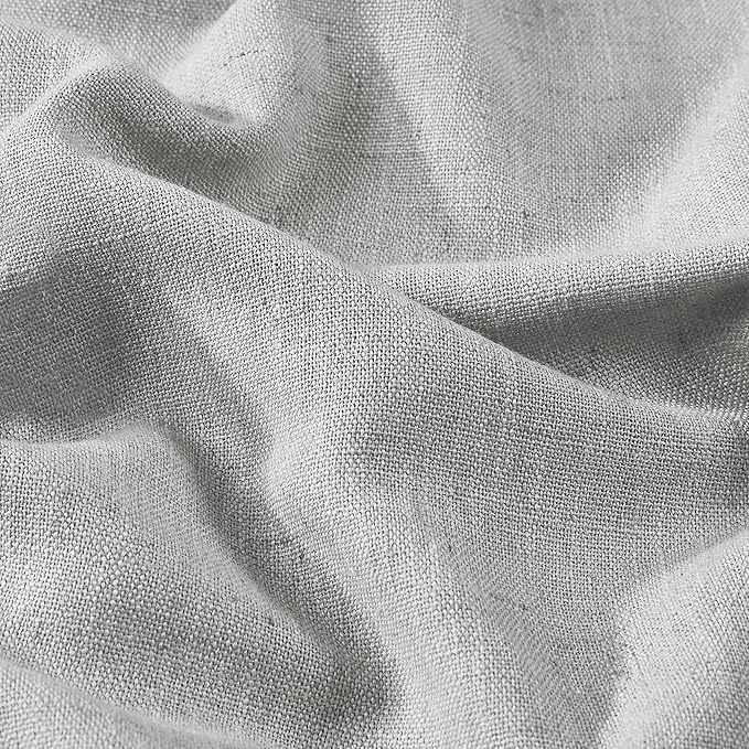 Vision Home Light Grey Pinch Pleated Full Blackout Curtains Linen Blended Room Darkening Curtain Panels 84 inch for Living Room Bedroom Thermal Insulated Pinch Pleat Drapes with Hooks 40" Wx84 Lx2