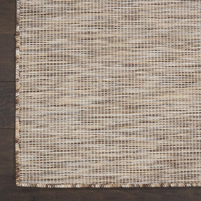 Nourison Home Positano Indoor-Outdoor Beige 7' x 10' Area Rug, Easy Cleaning, Non Shedding, Bed Room, Living Room, Dining Room, Backyard, Deck, Patio (7x10)