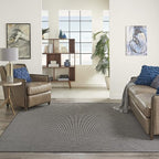 Nourison Home Positano 8' Runner Charcoal Fabric Modern Area Rug (8' Runner)