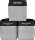 DECOMOMO Extra Large Storage Baskets 54.5L Fabric Storage Bins for Organizing Linen Closet, Toys, Nursery (Grey and Black, XXXL - 3 pack)