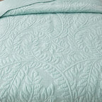 MarCielo 3-Piece 100% Cotton Oversized Bedspread Lightweight Quilt Coverlet Embroidery Farmhouse Bedding Set T0 (Aruba Blue, Twin (68"x86"))