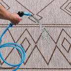 Keen Home Design Terrace Outdoor Area Rug - 4x6 Washable Indoor/Outdoor Rug for Patio, Kitchen, Balcony, Beach, Garden, Deck and Porch, Size: 3'10"x5'7"