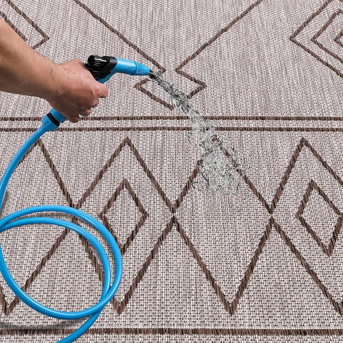 Keen Home Design Terrace Outdoor Area Rug - 6x9 Washable Indoor/Outdoor Rug for Patio, Kitchen, Balcony, Beach, Garden, Deck and Porch, Size: 6'x8'10"