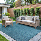 CAMILSON Outdoor Rug 6x9 Modern Area Rugs for Indoor and Outdoor Patios and Porches - Waterproof, Washable, Non-Shedding, Easy-to-Clean Outside Carpet (6 x 9, Solid - Aqua)