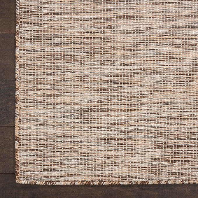Nourison Positano Indoor-Outdoor Beige 9' x 12' Area Rug, Easy Cleaning, Non Shedding, Bed Room, Living Room, Dining Room, Backyard, Deck, Patio (9x12)