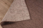 CAMILSON Indoor and Outdoor Runner Rug Brown Solid Boho Woven Design Easy-Cleaning Non Shedding Fiber Living Room Bedroom Garden Patio and Kitchen Washable Outside Carpet Alfombras (2x7)