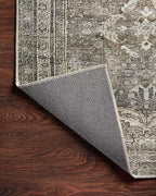 Loloi Layla Collection LAY-13 Antique/Moss 9'-0" x 12'-0" .13" Thick Area Rug, Soft, Durable, Vintage Inspired, Distressed, Low Pile, Non-Shedding, Easy Clean, Printed, Living Room Rug