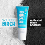 White Birch Activated Charcoal Toothpaste - Professional Teeth Whitening - Natural, No Fluoride Oral Care