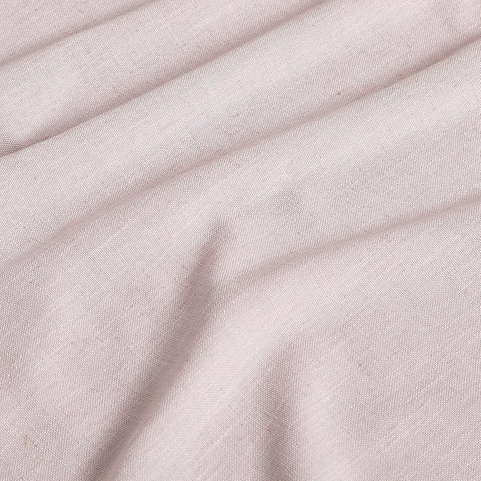 Vision Home Soft Pink Pinch Pleated Full Blackout Curtains Linen Blended Room Darkening Curtain Panels 84 inch for Living Room Bedroom Thermal Insulated Pinch Pleat Drapes with Hooks 40" Wx84 Lx2