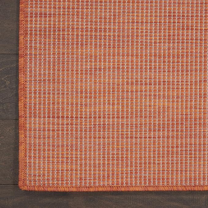 Nourison Positano Indoor/Outdoor Terracotta 2'2" x 10' Area Rug, Easy Cleaning, Non Shedding, Bed Room, Living Room, Dining Room, Backyard, Deck, Patio (2x10)