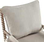 DUHOME Linen Fabric Spindle Accent Chair with Wood Frame,Modern Accent Chairs with Padded Spring Seat and Brushed White Base for Living Room Bedroom Farmhouse Home Office Belcony