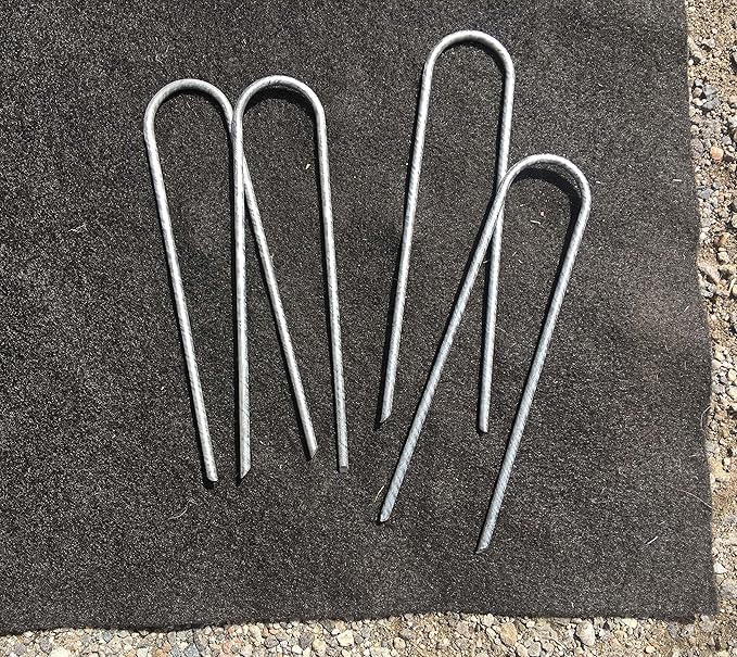 Sandbaggy Galvanized 6-Inch Landscape Staples | Industrial Grade 9 Gauge Steel | Also Called Fabric Pins, Garden Earth Stakes, Lawn Nails | Trusted by Farmers & Homeowners Across The USA (100 Staples)