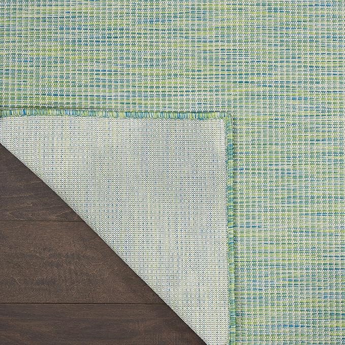 Nourison Home Positano 10' Runner Blue Green Fabric Modern Area Rug (10' Runner)