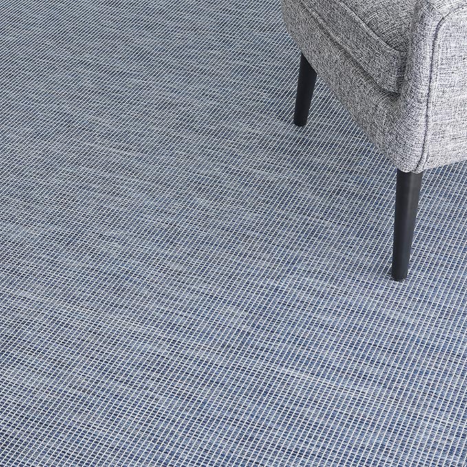 Nourison Positano Indoor-Outdoor Navy Blue 4' x 6' Area Rug, Easy Cleaning, Non Shedding, Bed Room, Living Room, Dining Room, Backyard, Deck, Patio (4x6)