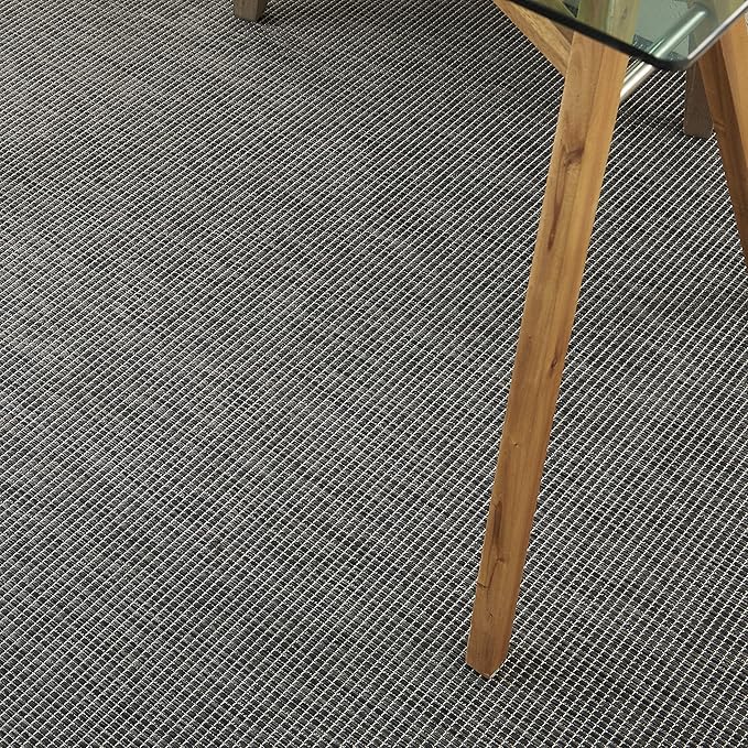 Nourison Positano Indoor-Outdoor Charcoal 4' x 6' Area Rug, Easy Cleaning, Non Shedding, Bed Room, Living Room, Dining Room, Backyard, Deck, Patio (4x6)