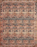 Loloi Layla Collection LAY-14 Mocha/Blush 2'-6" x 7'-6" .13" Thick Runner Rug, Soft, Durable, Vintage Inspired, Distressed, Low Pile, Non-Shedding, Easy Clean, Printed, Living Room Rug